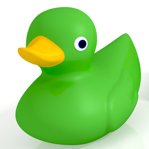 green rubber duck