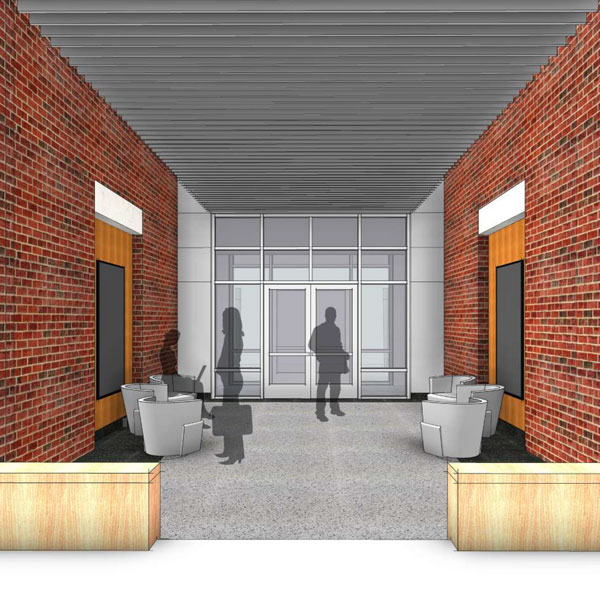 rendering of student engagement building