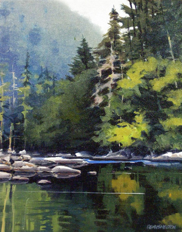 quiet river landscape art