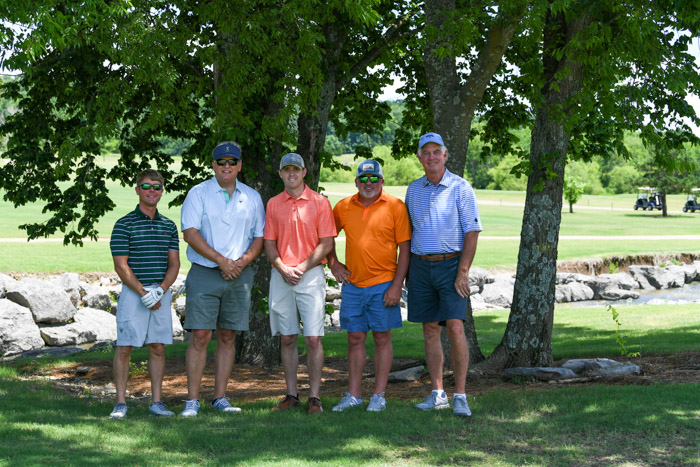 Pictured (left to right): Second Flight, first place winners Jason Terry, David Delk, Luke Buckley, T.J. Tips and Bill Marsh.