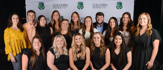 Columbia State Summer 2022 radiologic technology graduates (standing, left to right): Aimee Sizemore, Peyton Mathis, Breanna Divito, Shelby Woodard, Emily Green, Ashley Wengerter, Madison Bolton, Alex Byrd, Katie Simms, Kacey Purcell and Courtney Staggs. (Sitting, left to right): Addy Gowan, Nicole Jones, Katie Busby, Caylee Parker and Aided Octavo.