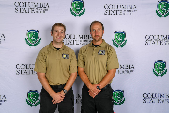 Pictured (left to right): Davidson County paramedic graduates Ryan Crouse and Eric Foulds.