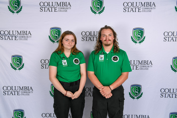 Pictured (left to right): Lawrence County emergency medical technician graduates Bailey Shaffer and Caleb Staggs.