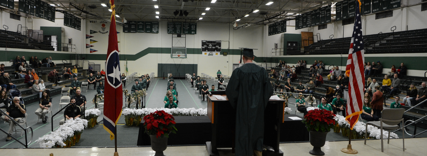 Columbia State Community College’s Fall 2021 EMS Pinning and Commencement ceremony held in the Webster Athletic Center.