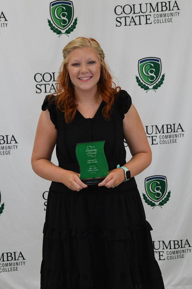 Lewis County: Ashley Brianne Malugin received the Leadership Award for the Clifton Campus. Not Pictured: Brooke Renner received the Anthropology Academic Discipline Award.