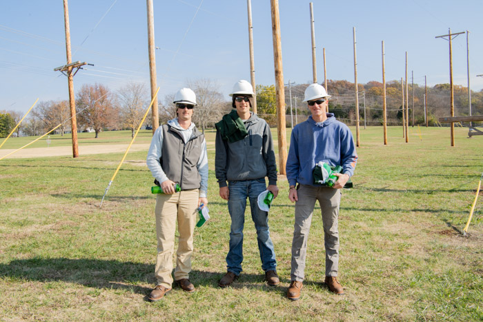 Pictured (left to right): Columbia State Community College Pre-Apprentice Lineworker Academy Mini-Rodeo overall winners William Johnson from Arrington in first place, Brycen Dozier from Lebanon in third place, and Jaden Coffin from Mount Juliet in second place.