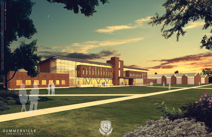 Rendering by Summerville Architecture of the proposed Southern Regional Technology Center at Columbia State Community College.