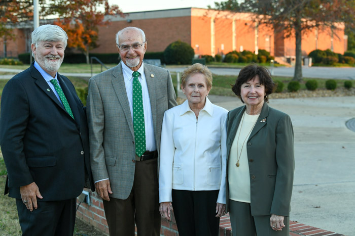 Mike Alexander, Columbia State Foundation board chair, with Constantine and Mary Vrailas and Dr. Janet F. Smith, Columbia State president, at the newly named Constantine and Mary Vrailas Commons.
