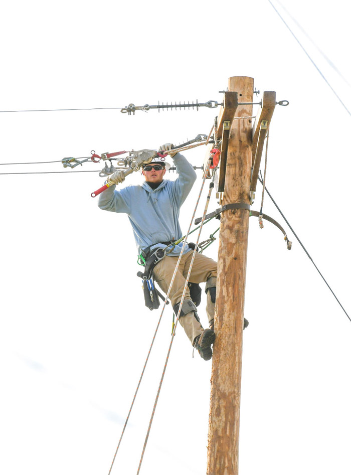 Smithville resident Avery South participates in the Pre-Apprentice Lineworker Academy Mini-Rodeo.