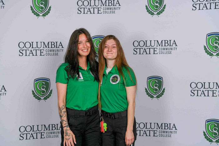 Pictured (left to right): Davidson County emergency medical technician graduates Brianna Drake and Taylor Clonce.