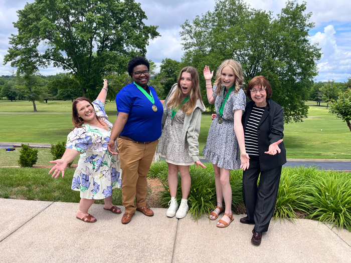 Students received the President’s Leadership Society medallion for completing all requirements of the leadership training program prior to graduation. Throughout the program, students attend a leadership retreat, enjoy exposure to the arts, participate in workshops and campus life, develop civic understanding and give back to the community through service. Pictured (left to right): Tia Miller, Columbia State student development coordinator and President’s Leadership Society advisor; Tralisa Williams; Sasha Erickson; Hope Bone; and Dr. Janet F. Smith, Columbia State president.