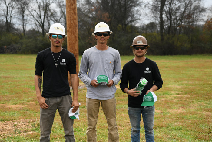 Pictured (left to right): Overall rodeo winners Benjamin Hongsermeier from Dickson in third place, Jeremiah Roan from Mount Pleasant in second place and Shadon Peery from Columbia in first place.