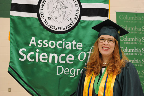 Red-haired female graduate
