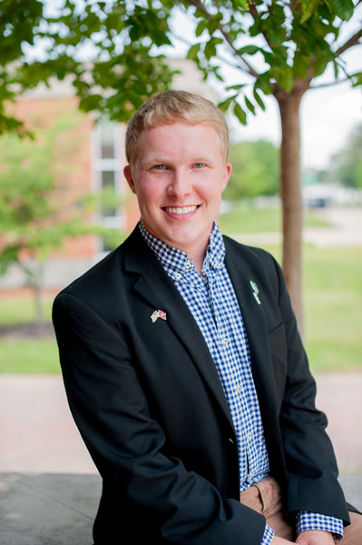 Kirkland Pinkerton Blond male student smiling