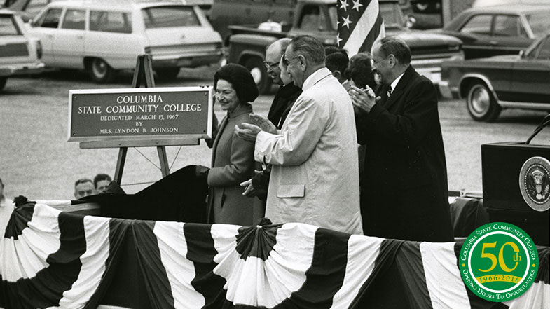 Pryor Art Gallery 50th Anniversary Exhibit Lady Bird and Lyndon B. Johnson
